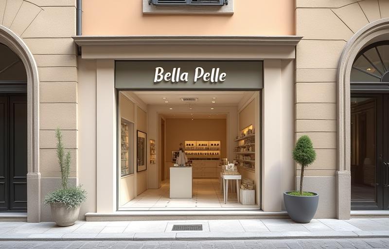 Exterior view of the Bella Pelle store in Florence